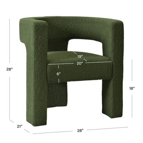 Herbert Modern Bouclé Armchair - Green Accent Chair | Decorative Accent Chairs | Kinwell Furniture | Modern Accent Chairs