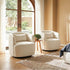 Ashlie Linen Swivel Barrel Chair - Ivory Modern Swivel Chair | Swivel Accent Chairs | Kinwell Furniture | Swivel Armchairs