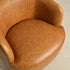 Ashlie Leather Swivel Barrel Chair - Camel Modern Swivel Chair | Swivel Accent Chairs | Kinwell Furniture | Swivel Armchairs