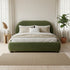 Harriet Vevlet Platform Bed with Wood Legs