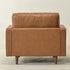 Tiziano Tufted Armchair – Camel Faux Leather Accent Chair with Pillows | Mid-Century Lounge Chair | Kinwell Furniture