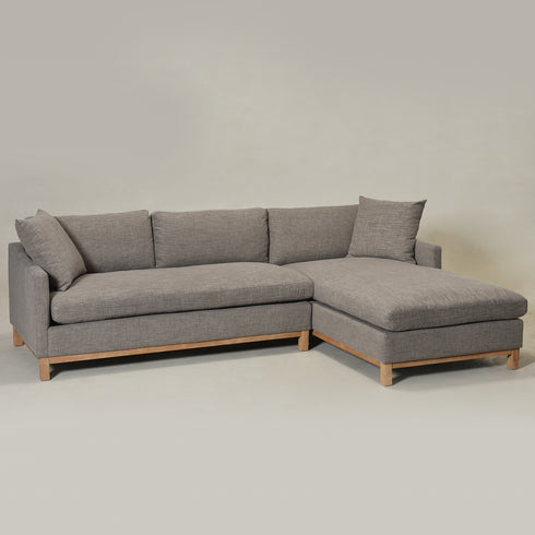 Goose Down Feathers Upholstered Sectional Sofa | Cloud Soft L-Shaped Sectional with Chaise | Down Filled Modern Sectional Couch | Comfortable Everyday Sectional Sofa | Modular L-Shape Sectional | Kinwell Furniture