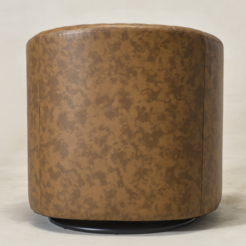 Logan Faux Leather Tufted Swivel Club Chair - Modern Swivel Chair | Swivel Accent Chairs | Kinwell Furniture | Swivel Armchairs