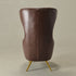 Letitia Faux Leather Wingback Chair - Brown Accent Chair | Decorative Faux Leather Chairs | Kinwell Furniture | Modern Wingback Accent Chairs