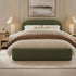 Harriet Velvet Bed Frame with Headboard – Olive Green Upholstered Platform Bed | King Size | Kinwell Furniture