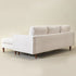 Tiziano Tufted 2-Piece Sectional Sofa – Ivory Linen Reversible Chaise Couch with Accent Pillows | Mid-Century Modern L-Shaped Sofa | Kinwell Furniture
