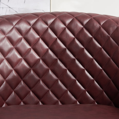 Logan Faux Leather Tufted Swivel Club Chair - Red Modern Swivel Chair | Swivel Accent Chairs | Kinwell Furniture | Swivel Armchairs