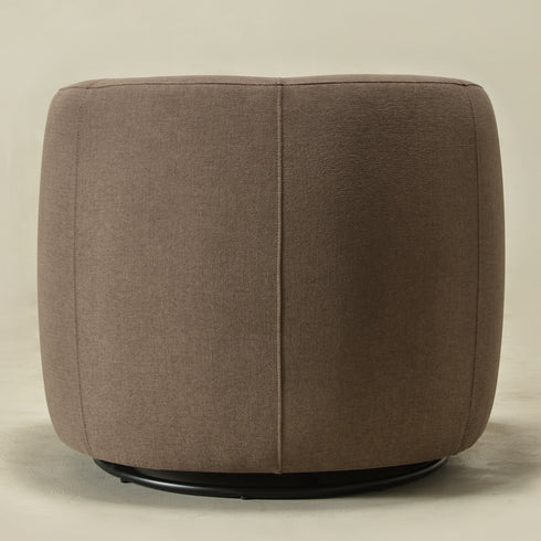Ashlie Chenille Swivel Barrel Chair - Teddy Brown Modern Swivel Chair | Swivel Accent Chairs | Kinwell Furniture | Swivel Armchairs