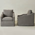 Charles Slipcover Swivel Barrel Chair – Slate Gray Modern Swivel Chair | Slipcover Swivel Chairs | Kinwell Furniture | Swivel Armchairs