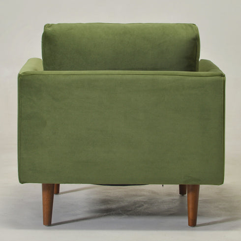 Upholstered Armchair – Green Square Arm Accent Chair | Performance Fabric Armchair | Kinwell Furniture | Scandinavian, Timeless Design