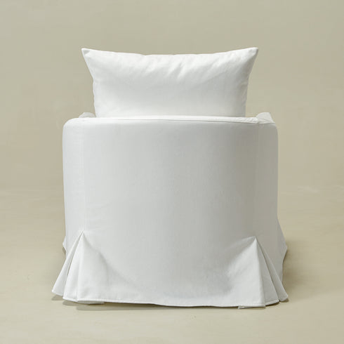 Eliza Slipcover Swivel Barrel Chair – White Swivel Armchair | Washable Slipcover Chair | Kinwell Furniture | Cozy Lounge Chair