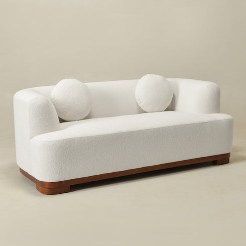 Otto Bouclé Loveseat in Beige – Modern Boucle 2 Seater Sofa | Small Apartment Sofa | Cozy Loveseat Couch | Kinwell Furniture