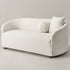 Susie White Bouclé Loveseat | White Curved Back Loveseat | Kinwell Furniture | Compact Bouclé Sofa for Living Room