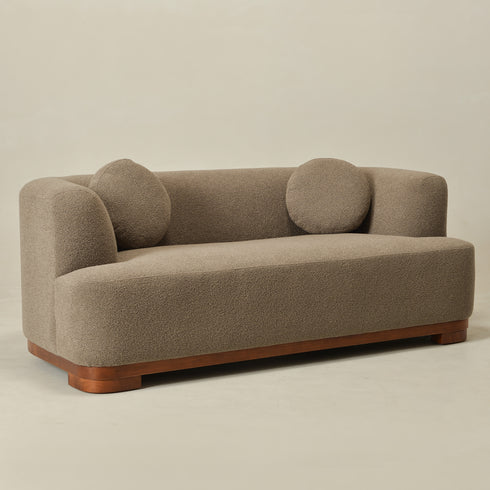 Otto Bouclé Loveseat in Teddy Brown – Modern Boucle 2 Seater Sofa | Small Apartment Sofa | Cozy Loveseat Couch | Kinwell Furniture