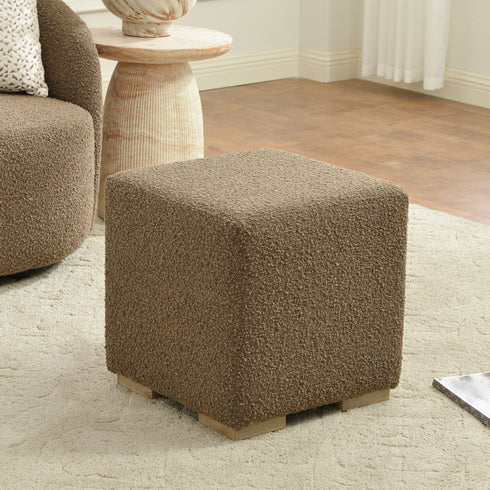 Ida Bouclé Square Ottoman