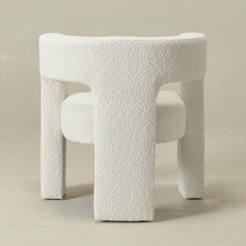 Herbert Modern Bouclé Armchair - Cream Top Rated Accent Chair | Accent Sitting Chairs | Kinwell Furniture | Modern Sitting Room Chairs