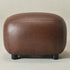 Elmer Faux Leather Ottoman – Round Brown Ottoman | Decorative Ottoman | Kinwell Furniture | Modern Faux Leather Furniture