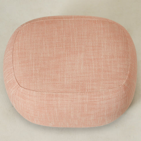 Elmer Linen Ottoman - Coral Fabric Ottoman | Decorative Ottoman | Kinwell Furniture | Modern Ottoman Furniture