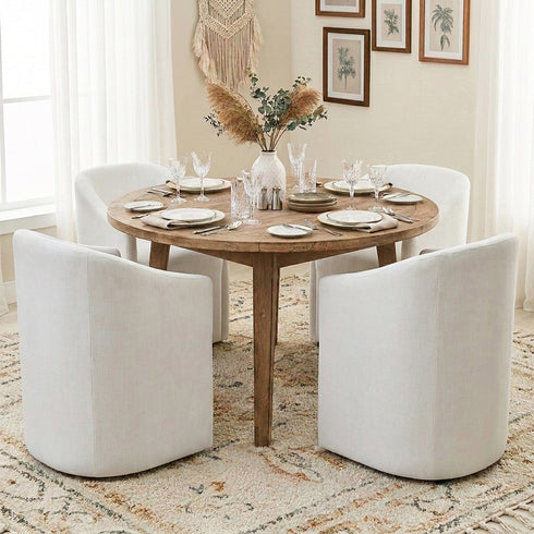 Rafa Performance Dining Chair with Casters �Comfortable Dining Armchair | Elegant Dining Chairs | Kinwell Furniture | Durable Performance Fabric
