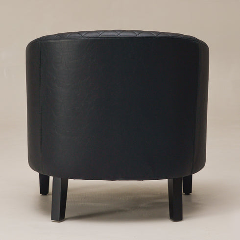 Logan Faux Leather Tufted Club Chair - Black Accent Chair | Decorative Accent Chairs | Kinwell Furniture | Modern Accent Chairs