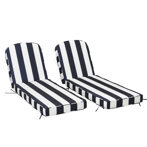 Ranu Extra Thick Outdoor Cushion Set – Black Striped Patio Chair Cushions | Outdoor Seat & Back Cushions | Weather-Resistant Outdoor Cushions | Kinwell Furniture