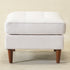Tiziano Tufted Ottoman – Linen Rectangular Footrest & Accent Seat | Mid-Century Upholstered Pouf | Ivory Ottoman