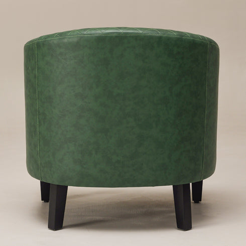 Logan Faux Leather Tufted Club Chair - Green Accent Chair | Decorative Accent Chairs | Kinwell Furniture | Modern Accent Chairs
