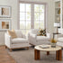 Goose Down Feathers Upholstered Armchair – Cream Square Arm Accent Chair | Plush Feather-Filled Chair | Kinwell Furniture | Cloud-Soft, Timeless Design