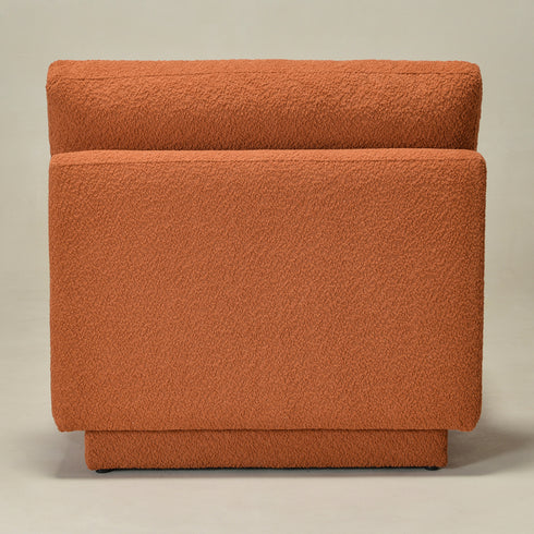 Montyne Bouclé Armless Chair - Caramel Color | Warm-Toned Bouclé Accent Chair | Kinwell Furniture | Minimalist Living Room Chair