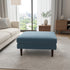 Albert Linen Blend Ottoman – Footrest & Pouf | Living Room Accent Seat | Kinwell Furniture | Contemporary Ottoman | Blue