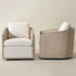 Claude Linen Swivel Cane Chair