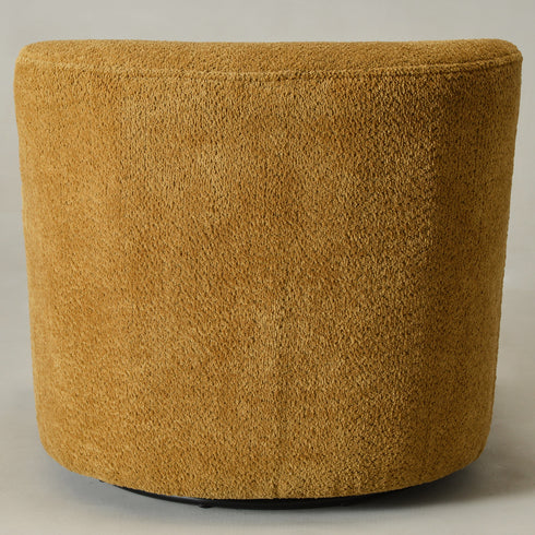 Vestie Chenille Swivel Barrel Chair - Camel Accent Swivel Chair | Swivel Chairs for Living Rooms | Kinwell Furniture | Top Swivel Chairs