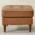 Tiziano Tufted Ottoman – Faux Leather Rectangular Footrest & Accent Seat | Mid-Century Upholstered Pouf | Camel Ottoman