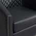Logan Faux Leather Tufted Swivel Club Chair - Black Modern Swivel Chair | Swivel Accent Chairs | Kinwell Furniture | Swivel Armchairs