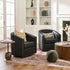 Logan Faux Leather Tufted Swivel Club Chair - Black Modern Swivel Chair | Swivel Accent Chairs | Kinwell Furniture | Swivel Armchairs