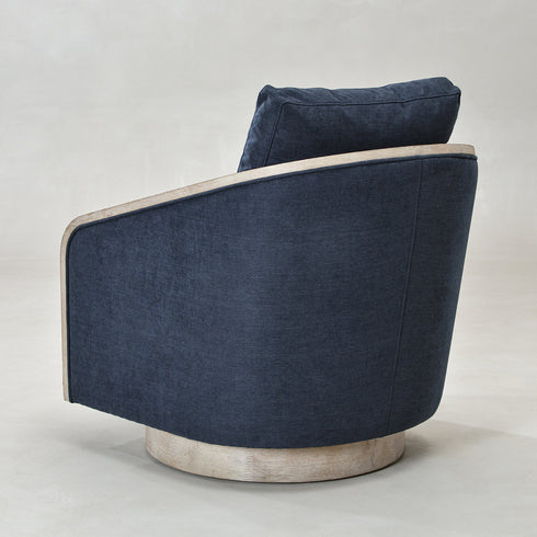 Barnett Swivel Barrel Chair - Navy Modern Swivel Chair | Swivel Accent Chairs | Kinwell Furniture | Swivel Armchairs