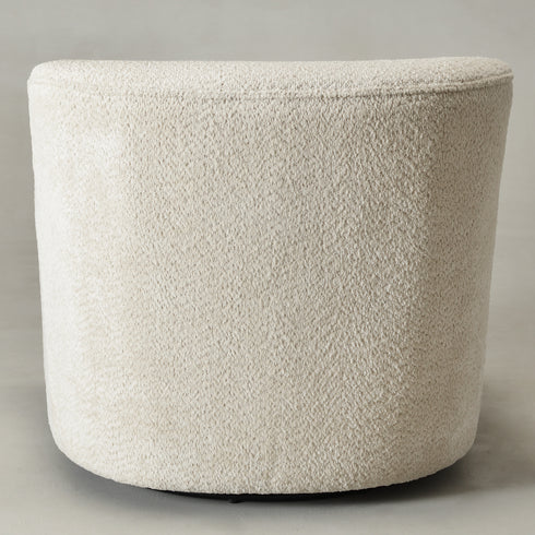 Vestie Chenille Swivel Barrel Chair - Beige Modern Swivel Chair | Swivel Accent Chairs | Kinwell Furniture | Swivel Armchairs