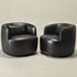 Ashlie Leather Swivel Barrel Chair - Black Accent Swivel Chair | Swivel Chairs for Living Rooms | Kinwell Furniture | Top Swivel Chairs