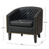 Logan Faux Leather Tufted Club Chair - Black Accent Chair | Decorative Accent Chairs | Kinwell Furniture | Modern Accent Chairs