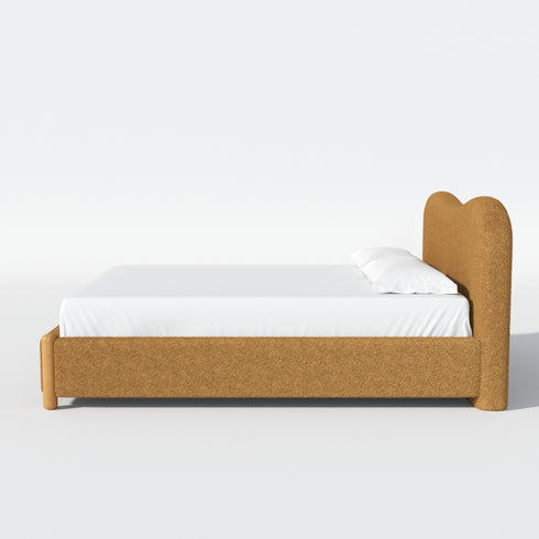 Dorothy Bed Frame with Headboard – Caramel Modern Full Bed Frame | Platform Beds | Kinwell Furniture | Bedroom Bed Headboard