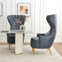 Letitia Faux Leather Wingback Chair - Navy Accent Chair | Decorative Faux Leather Chairs | Kinwell Furniture | Modern Wingback Accent Chairs