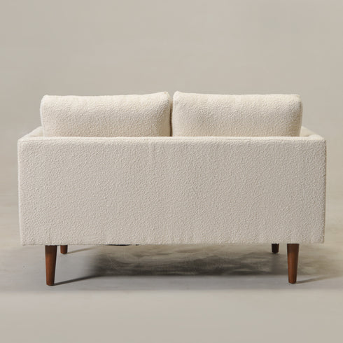 Cream Upholstered Loveseat – Albert Loveseat Sofa | 2-Seater Couch | Kinwell Furniture | Mid-Century Modern, Timeless Design