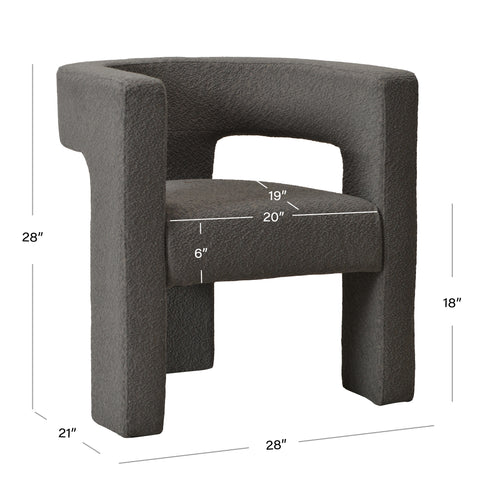 Herbert Modern Bouclé Armchair - Gray Accent Chair | Decorative Accent Chairs | Kinwell Furniture | Modern Accent Chairs