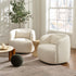 Ashlie Chenille Swivel Barrel Chair - Beige Modern Swivel Chair | Swivel Accent Chairs | Kinwell Furniture | Swivel Armchairs
