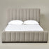 Agnes Linen Platform Bed - Beige / Gray Upholstered Bed | Queen & King Platform Beds | Kinwell Furniture | Modern Linen Bed Frames