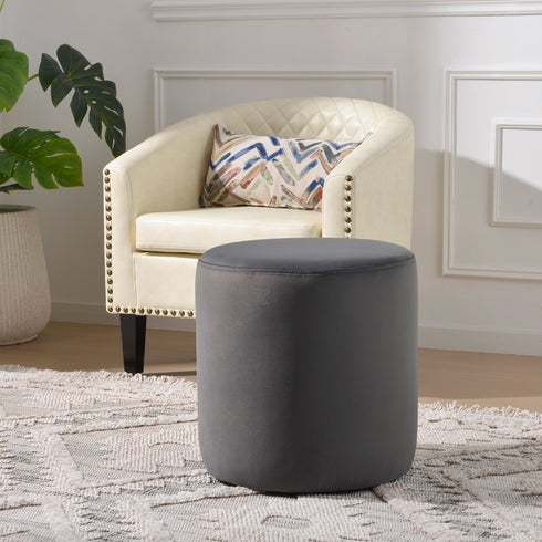 Elof Velvet Ottoman - Stool Ottoman | Ottoman for Sitting | Kinwell Furniture | Mid Century Poufs