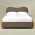 Dorothy Linen Platform Bed with Headboard – Teddy Brown Modern Upholstered Double Bed Frame | Platform Beds | Kinwell Furniture | Bedroom Bed Frame
