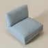 Linen Blend Down Feather Upholstered Accent Chair – Blue Modern Armless Slipper Chair | Soft Linen Blend Lounge Chair with Removable Cushions | Kinwell Furniture | Oversized Accent Chair