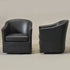 Lawton Faux Leather Tufted Swivel Chair – Black Industrial Modern Swivel Chair | Faux Leather Office & Lounge Chair | Kinwell Furniture | High Back Chair