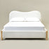 Dorothy Linen Platform Bed with Headboard – White Modern Upholstered Queen Bed Frame | Platform Beds | Kinwell Furniture | Bedroom Bed Frame